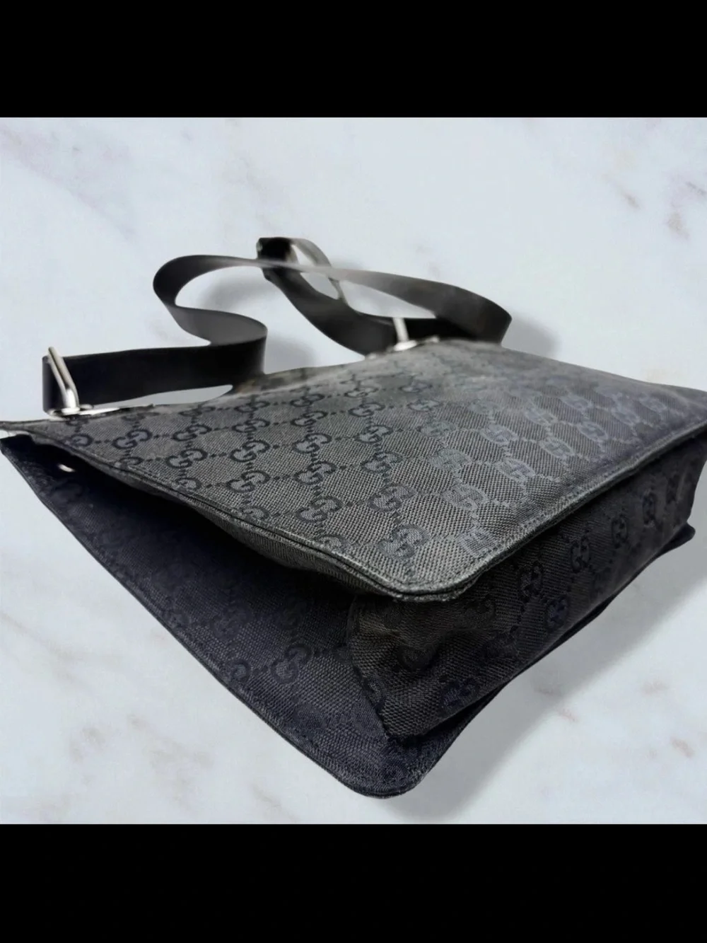 Gucci Black GG Monogram Shoulder Bag